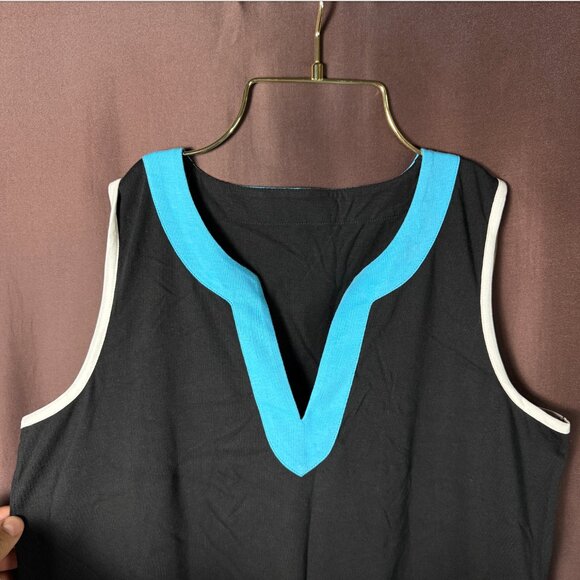 Lands' End Women's 1XL-2XL Sleeveless Swim Cover-up Dress Cotton Jersey - Picture 2 of 9